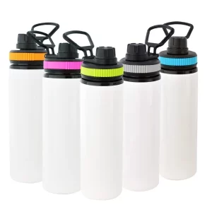 BOTELLA DE ALUMINIO CON ARO DE COLOR (CAJA CON 6 PIEZAS)