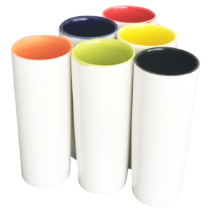 Tequilero de Cerámica 2.5 oz Interior de Color para Sublimación